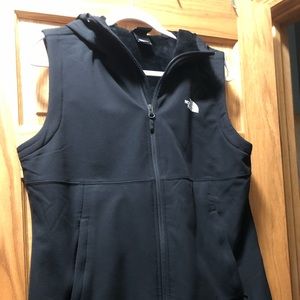North Face Womens lines hooded vest, size large.